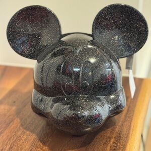 DISNEY LOUNGEFLY BLACK GLITTER MOLDED MICKEY MOUSE HEAD BAG
CROSSBODY HANDBAG